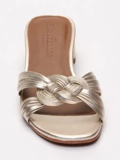 Leren Slippers "Gifi" Goudkleurig -Gstar Kleding Winkel les bagatelles leren slippers gifi goudkleurig 1