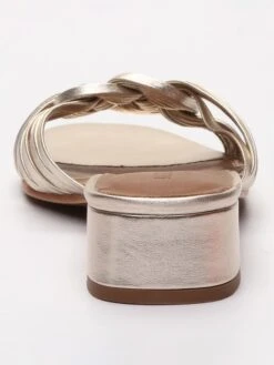 Leren Slippers "Gifi" Goudkleurig -Gstar Kleding Winkel les bagatelles leren slippers gifi goudkleurig 3