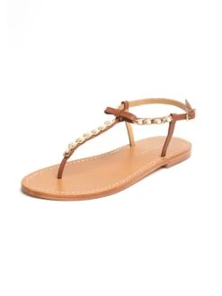 Leren Teenslippers "Caterdral" Camel -Gstar Kleding Winkel les bagatelles leren teenslippers caterdral camel 2
