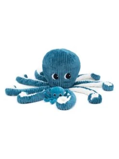 Knuffeldier "Octopuss Mum & Baby" Blauw - Vanaf De Geboorte -Gstar Kleding Winkel les deglingos knuffeldier octopuss mum and baby blauw vanaf de geboorte 2