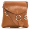 Leren Schoudertas "Brenta" Lichtbruin - (B)21 X (H)22 X (D)4 Cm