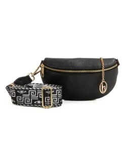 Leren Schoudertas "Irpino" Zwart - (B)23 X (H)12 X (D)2 Cm