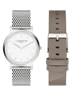 Liebeskind 3-delige Set: Kwartshorloge Met Wisselarmbanden Grijs/zilverkleurig/wit -Gstar Kleding Winkel liebeskind 3 delige set kwartshorloge met wisselarmbanden grijs zilverkleurig wit 1