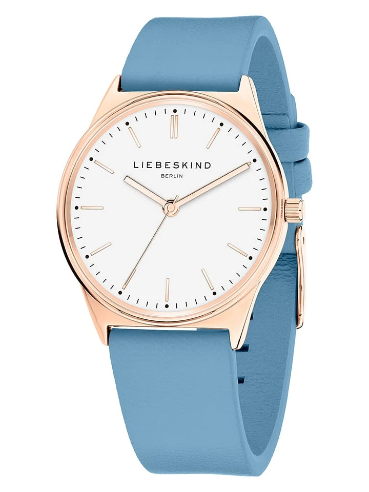 Liebeskind Kwartshorloge Lichtblauw/roségoudkleurig/wit 4 Liebeskind Kwartshorloge Lichtblauw/roségoudkleurig/wit - Afbeelding 2