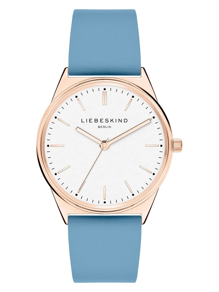 Liebeskind Kwartshorloge Lichtblauw/roségoudkleurig/wit 3 Liebeskind Kwartshorloge Lichtblauw/roségoudkleurig/wit