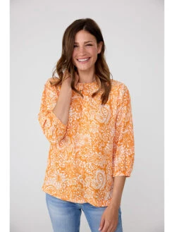 Blouse "Elouisa" Oranje/wit -Gstar Kleding Winkel lieblingsstuck blouse elouisa oranje wit 2
