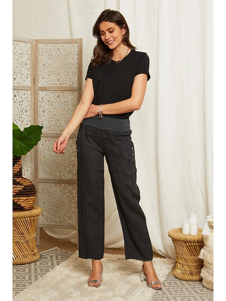 Linnen Broek Antraciet 6 Linnen Broek Antraciet - Afbeelding 4