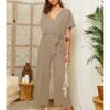 Linnen Jumpsuit Taupe -Gstar Kleding Winkel lin passion linnen jumpsuit taupe