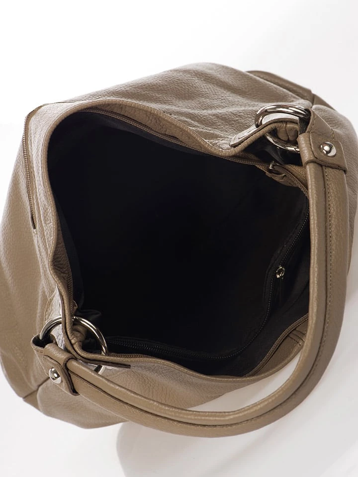 Leren Schoudertas Taupe - (B)34 X (H)30 X (D)14 Cm 6 Leren Schoudertas Taupe - (B)34 X (H)30 X (D)14 Cm - Afbeelding 4