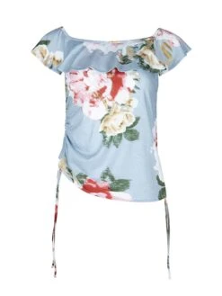 Blouse "Hawaii" Lichtblauw