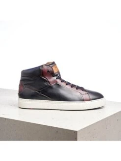 Lloyd Leren Sneakers Donkerblauw/bruin