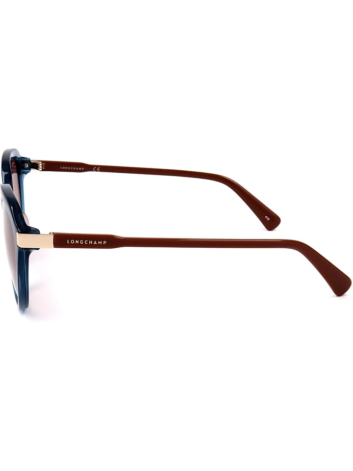 Longchamp Dameszonnebril Blauw/bruin 5 Longchamp Dameszonnebril Blauw/bruin - Afbeelding 3