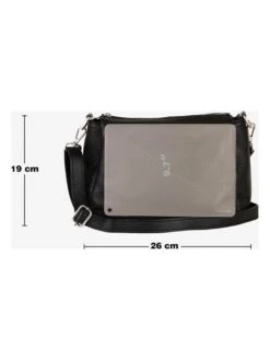 Leren Schoudertas "Melfi" Zwart - (B)26 X (H)19 X (D)9 Cm -Gstar Kleding Winkel lucca baldi leren schoudertas melfi zwart b 26 x h 19 x d 9 cm 3