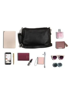 Leren Schoudertas "Melfi" Zwart - (B)26 X (H)19 X (D)9 Cm -Gstar Kleding Winkel lucca baldi leren schoudertas melfi zwart b 26 x h 19 x d 9 cm 5