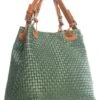 Leren Shopper "Fosdinovo" Groen/cognackleurig - (B)37 X (H)45 X (D)15 Cm -Gstar Kleding Winkel lucca baldi leren shopper fosdinovo groen cognackleurig b 37 x h 45 x d 15 cm