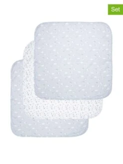 3-delige Set: Mousseline Inbakerdekens "Luma" Grijs/wit