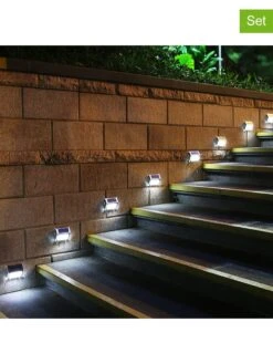 2-delige Set: Roestvrijstalen Ledsolarlampen "Wally" - (B)10 X (H)8 X (D)3 Cm