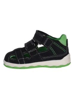 Lurchi Leren Enkelsandalen "Iki" Zwart/groen -Gstar Kleding Winkel lurchi leren enkelsandalen iki zwart groen 3