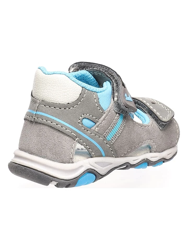 Lurchi Leren Sandalen "Janosch" Grijs/turquoise 5 Lurchi Leren Sandalen "Janosch" Grijs/turquoise - Afbeelding 3