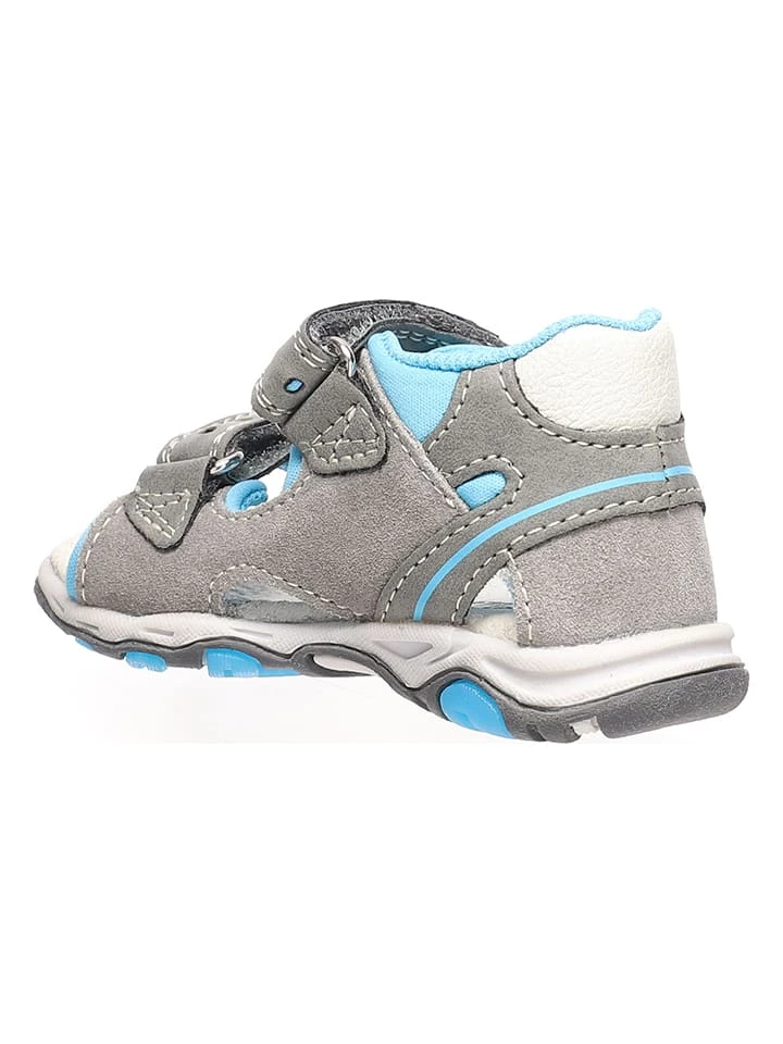 Lurchi Leren Sandalen "Janosch" Grijs/turquoise 6 Lurchi Leren Sandalen "Janosch" Grijs/turquoise - Afbeelding 4