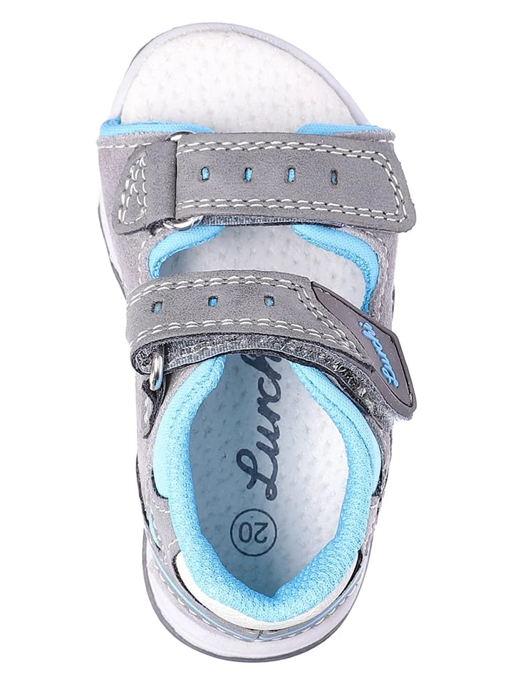 Lurchi Leren Sandalen "Janosch" Grijs/turquoise 7 Lurchi Leren Sandalen "Janosch" Grijs/turquoise - Afbeelding 5