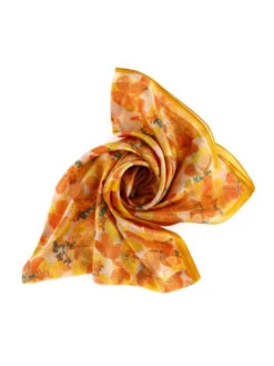 Zijden Sjaal Oranje/geel - (L)190 X (B)110 Cm -Gstar Kleding Winkel made in silk zijden sjaal oranje geel l 190 x b 110 cm 1