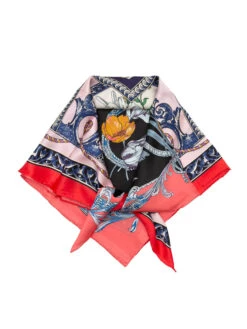 Zijden Sjaal Zwart/rood - (L)90 X (B)90 Cm -Gstar Kleding Winkel made in silk zijden sjaal zwart rood l 90 x b 90 cm 1