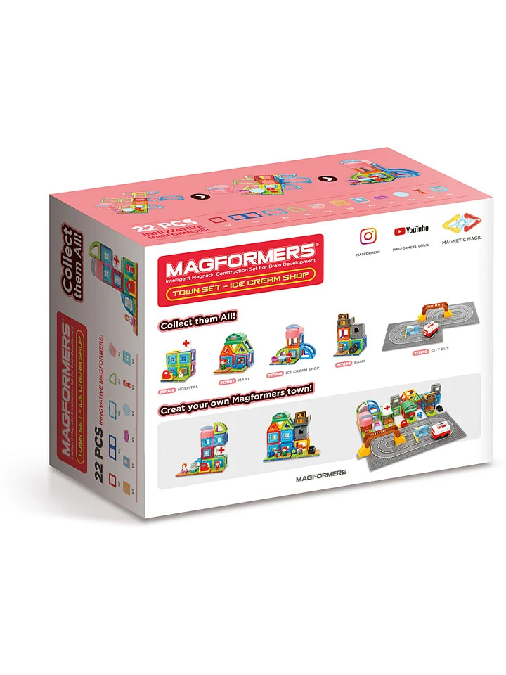 22-delige Magneetspeelset "Magformers Town" - 3 Jaar 4 22-delige Magneetspeelset "Magformers Town" - 3 Jaar - Afbeelding 2