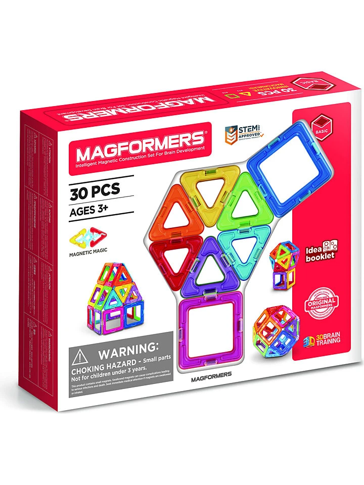 Magformers 30-delige Magneetspeelset "Standard Line" - Vanaf 3 Jaar 3 Magformers 30-delige Magneetspeelset "Standard Line" - Vanaf 3 Jaar