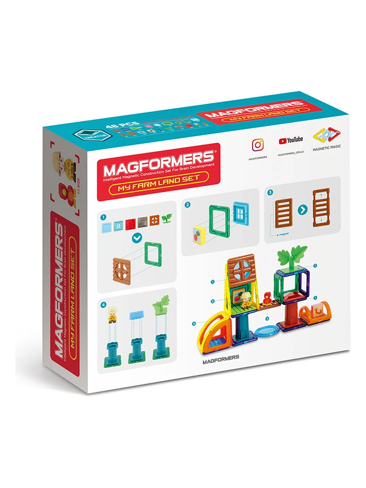 Magformers 48-delige Magneetspeelset "My Farm Land" - Vanaf 3 Jaar 4 Magformers 48-delige Magneetspeelset "My Farm Land" - Vanaf 3 Jaar - Afbeelding 2
