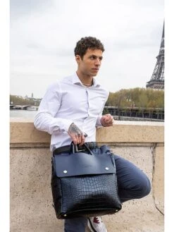 Leren Rugzak "Fabi" Zwart - (B)28 X (H)27 X (D)13 Cm -Gstar Kleding Winkel maison heritage paris leren rugzak fabi zwart b 28 x h 27 x d 13 cm 3