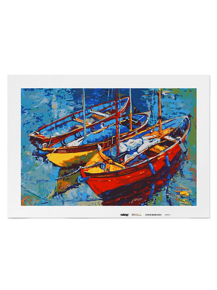 Schilderen-op-nummer-set "Boten In Kleurenzee" - Vanaf 14 Jaar 4 Schilderen-op-nummer-set "Boten In Kleurenzee" - Vanaf 14 Jaar - Afbeelding 2