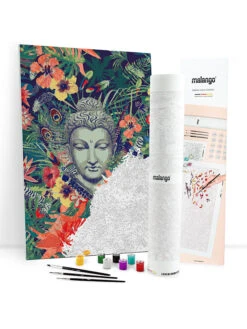 Schilderen-op-nummer-set "Buddha Onder Bloemen" - Vanaf 14 Jaar