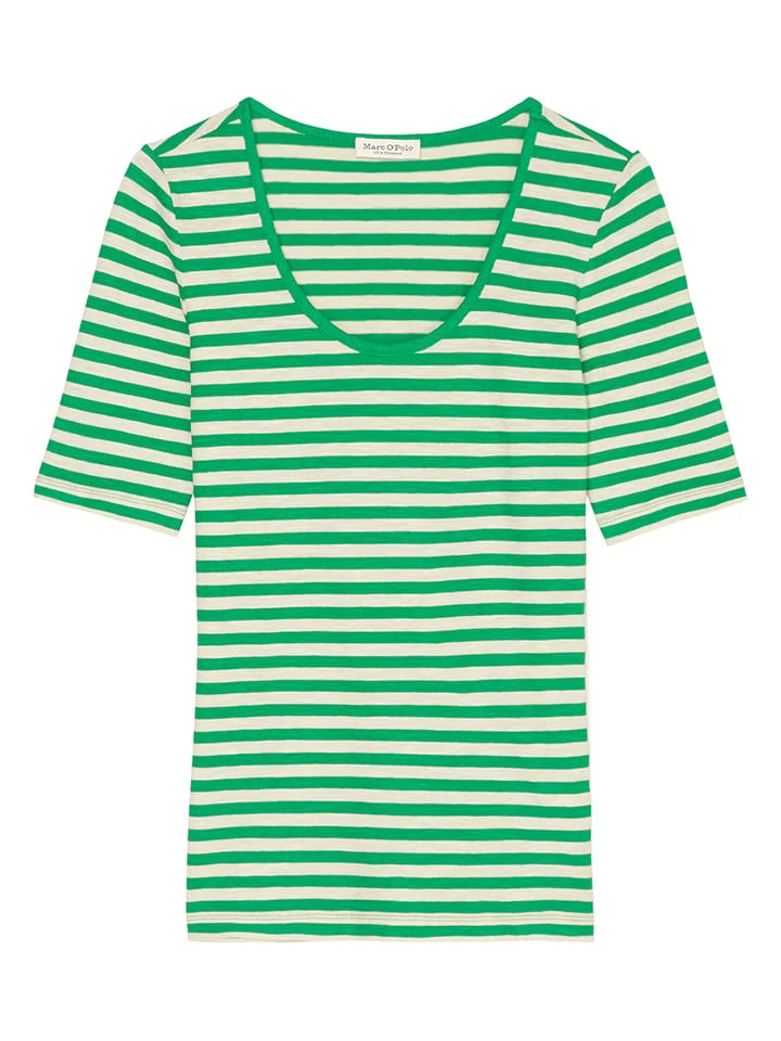 Marc O'Polo Shirt Groen/crème 3 Marc O'Polo Shirt Groen/crème