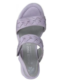 Marco Tozzi Leren Sleehaksandalen Paars -Gstar Kleding Winkel marco tozzi leren sleehaksandalen paars 3