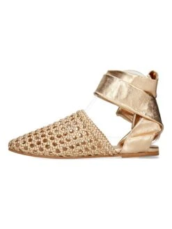 MELVIN & HAMILTON Leren Ballerina's "Melly 8" Goudkleurig -Gstar Kleding Winkel melvin and hamilton leren ballerinas melly 8 goudkleurig 1