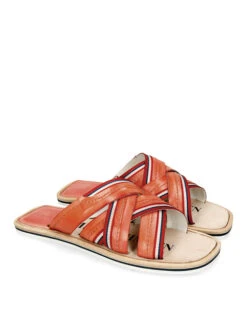 MELVIN & HAMILTON Leren Slippers "Bob 2" Oranje -Gstar Kleding Winkel melvin and hamilton leren slippers bob 2 oranje 4