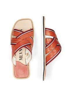 MELVIN & HAMILTON Leren Slippers "Bob 2" Oranje -Gstar Kleding Winkel melvin and hamilton leren slippers bob 2 oranje 5