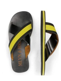 MELVIN & HAMILTON Leren Slippers Zwart/geel -Gstar Kleding Winkel melvin and hamilton leren slippers zwart geel 6