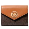 Michael Kors Leren Portemonnee Bruin/lichtbruin - (B)12 X (H)9 X (D)3 Cm