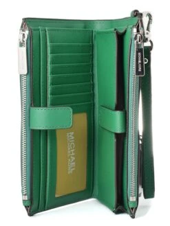Michael Kors Leren Portemonnee Groen - (B)18,5 X (H)11 X (D)3 Cm -Gstar Kleding Winkel michael kors leren portemonnee groen b 18 5 x h 11 x d 3 cm 1