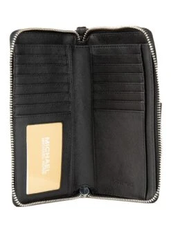 Michael Kors Leren Portemonnee Zwart - (B)18 X (H)10,5 X (D)3 Cm -Gstar Kleding Winkel michael kors leren portemonnee zwart b 18 x h 10 5 x d 3 cm 3