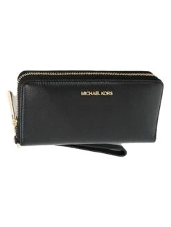 Michael Kors Leren Portemonnee Zwart - (B)21 X (H)9 X (D)4 Cm