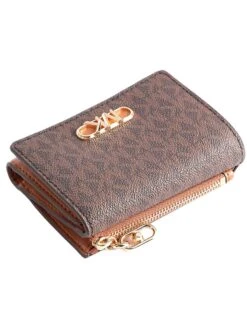 Michael Kors Portemonnee Grijs/lichtbruin - (B)12 X (H)8,5 X (D)3 Cm -Gstar Kleding Winkel michael kors portemonnee grijs lichtbruin b 12 x h 8 5 x d 3 cm 2