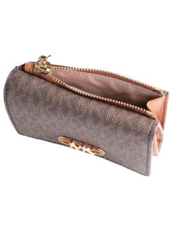 Michael Kors Portemonnee Grijs/lichtbruin - (B)12 X (H)8,5 X (D)3 Cm -Gstar Kleding Winkel michael kors portemonnee grijs lichtbruin b 12 x h 8 5 x d 3 cm 3