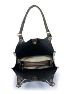 Leren Schoudertas "Iris" Zwart - (B)32 X (H)35 X (D)13 Cm -Gstar Kleding Winkel mila blu leren schoudertas iris zwart b 32 x h 35 x d 13 cm 3