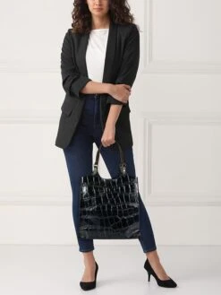 Leren Schoudertas "Iris" Zwart - (B)32 X (H)35 X (D)13 Cm -Gstar Kleding Winkel mila blu leren schoudertas iris zwart b 32 x h 35 x d 13 cm 4