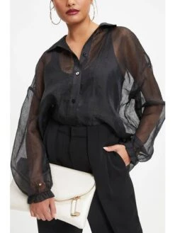 Blouse - Comfort Fit - Zwart