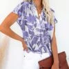 Blouse Wit/paars -Gstar Kleding Winkel milan kiss blouse wit paars