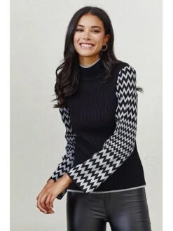 Coltrui Zwart/grijs/meerkleurig -Gstar Kleding Winkel milan kiss coltrui zwart grijs meerkleurig 1